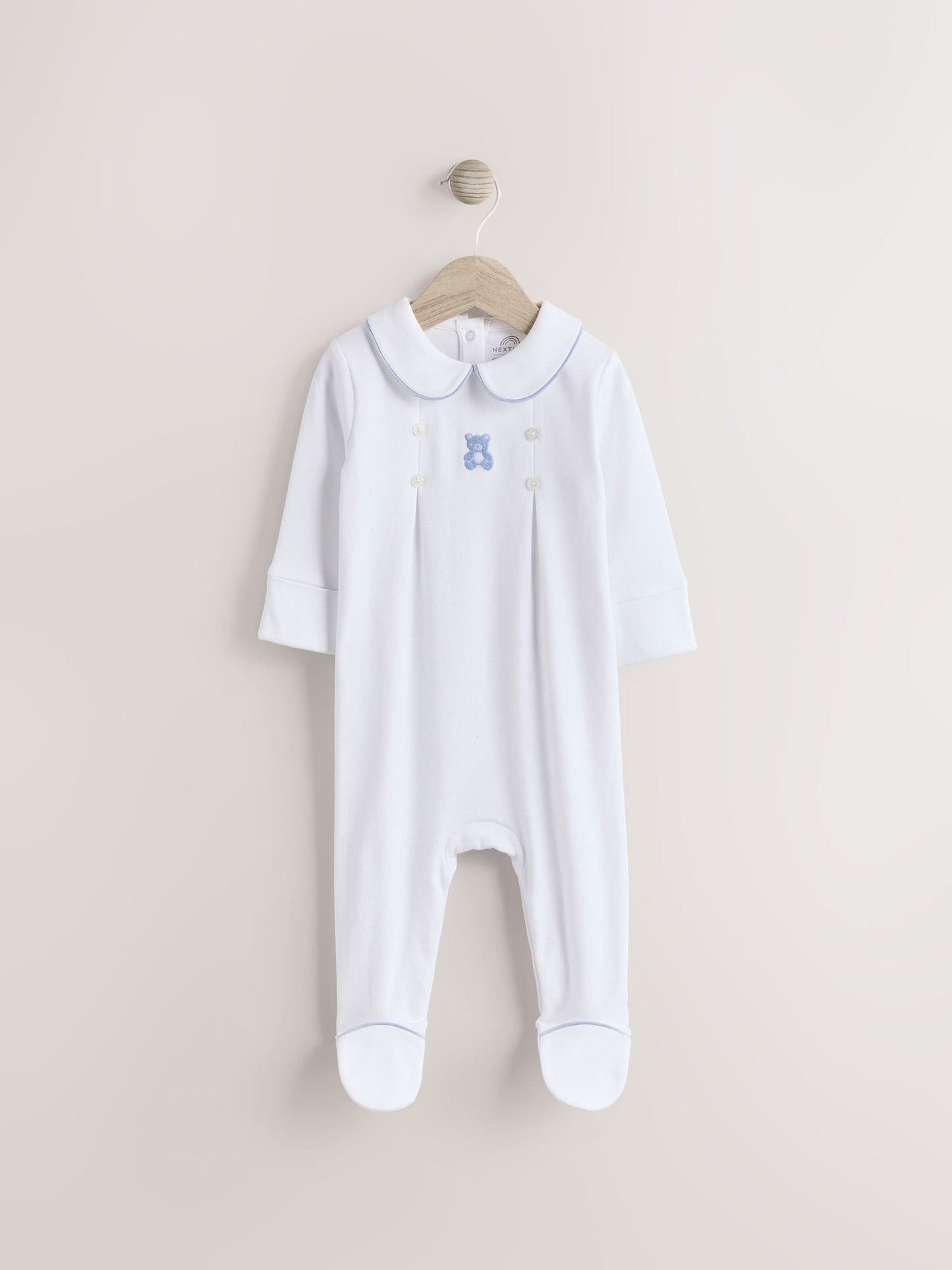 White Bear Occasion Baby Sleepsuit (0mths-2yrs)