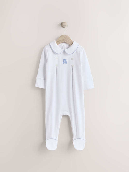 White Bear Occasion Baby Sleepsuit (0mths-2yrs)