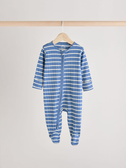 Navy Star Sleepsuits 3 Pack (0mths-2yrs)
