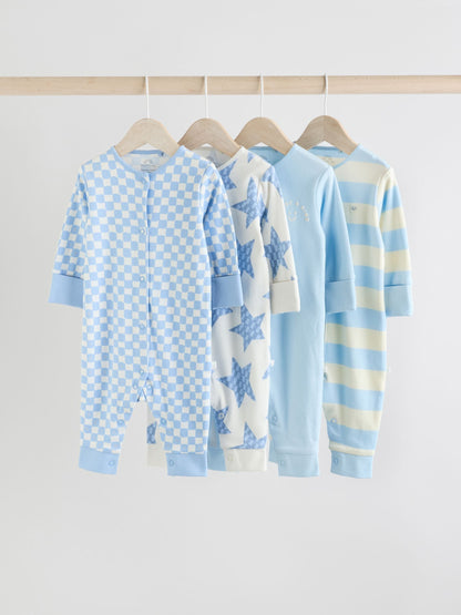 Blue Star Baby Footless Sleepsuits 4 Pack (0mths-3yrs)
