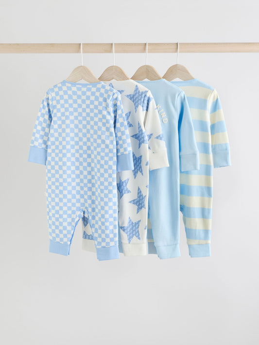 Blue Star Baby Footless Sleepsuits 4 Pack (0mths-3yrs)