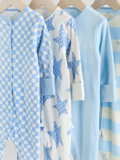 Blue Star Baby Footless Sleepsuits 4 Pack (0mths-3yrs)