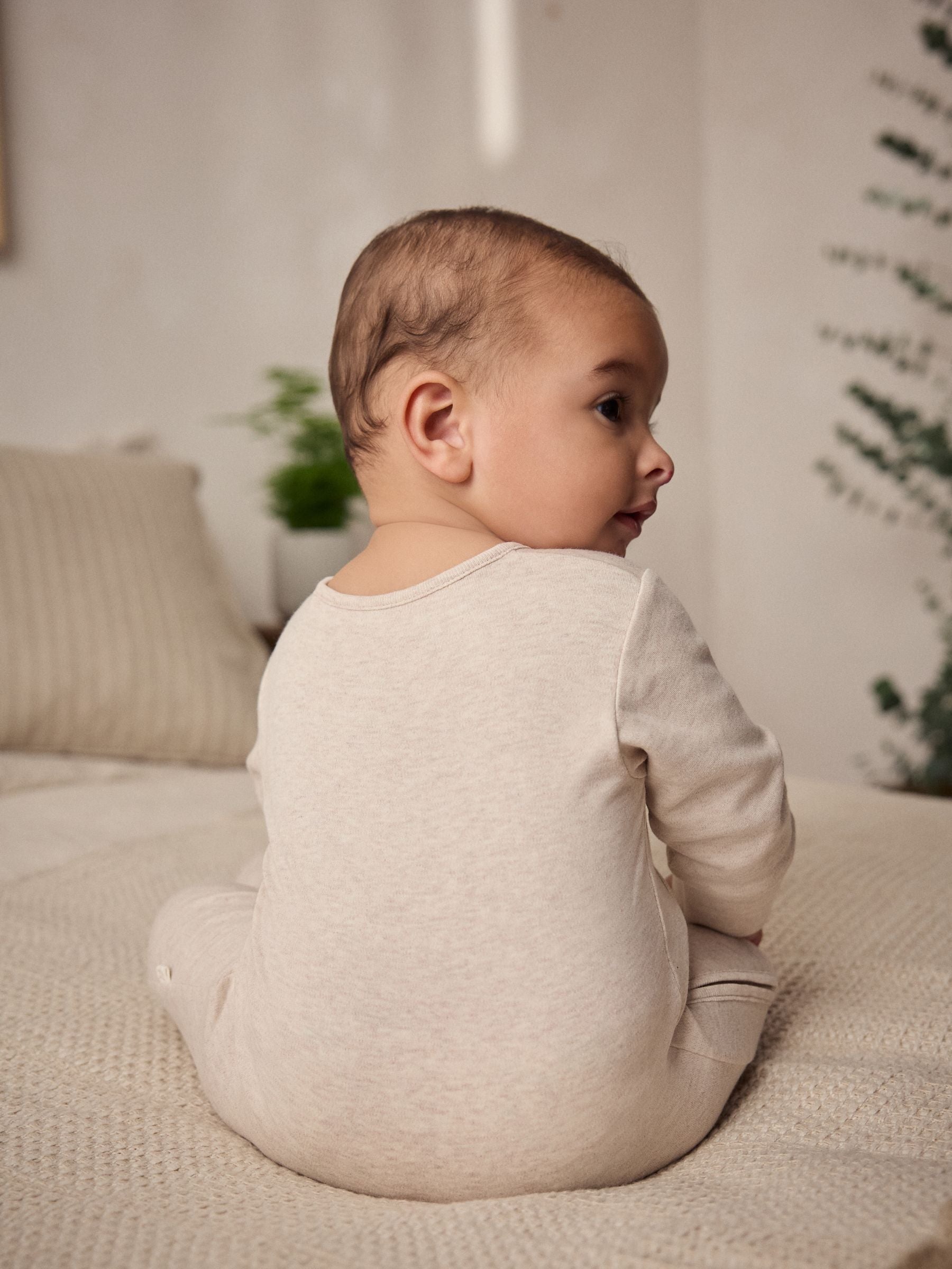 Neutral Hamish Baby 100% Cotton Sleepsuits 3 Pack (0mths-2yrs) image 6