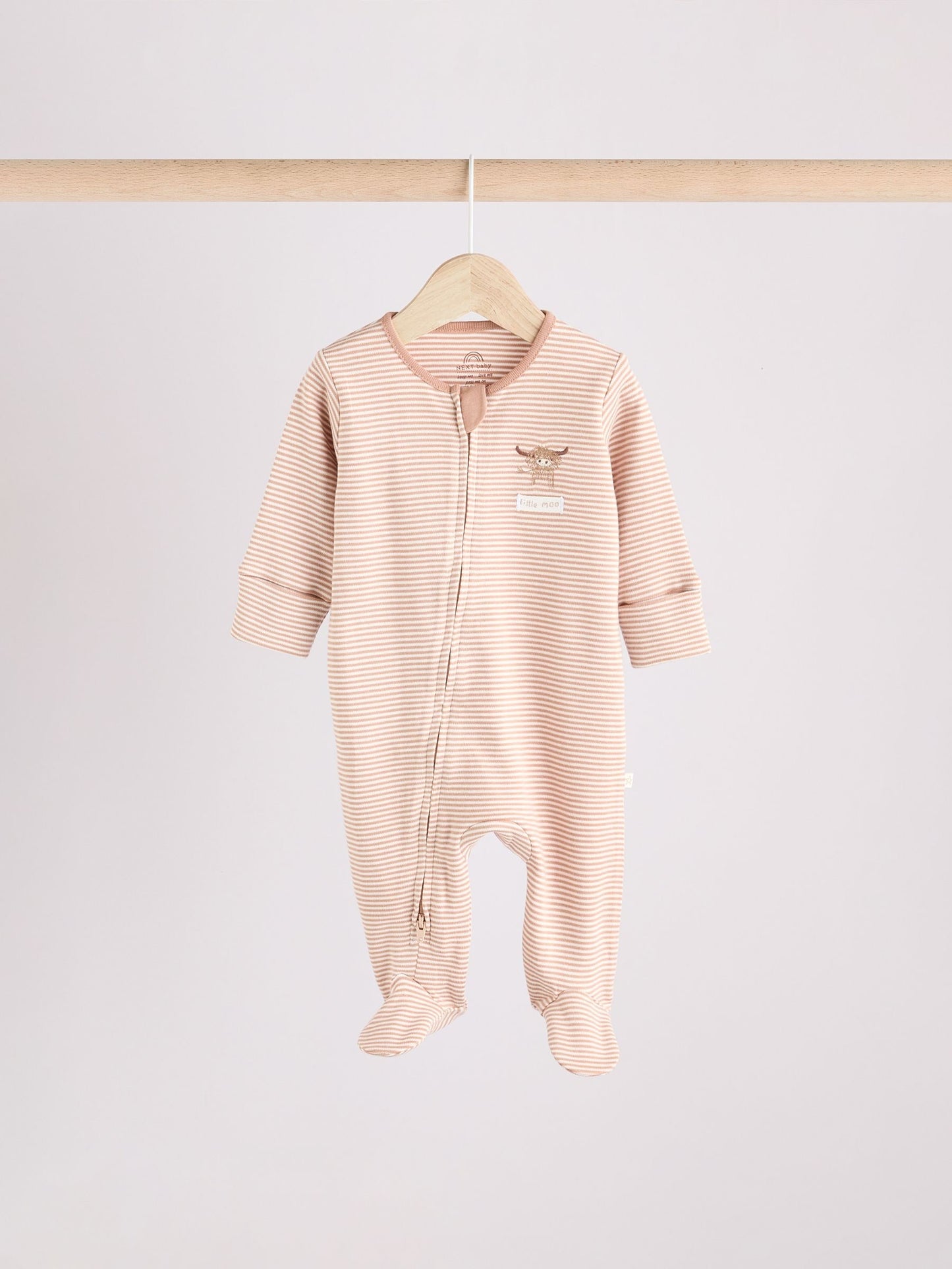 Neutral Hamish Baby 100% Cotton Sleepsuits 3 Pack (0mths-2yrs) image 7