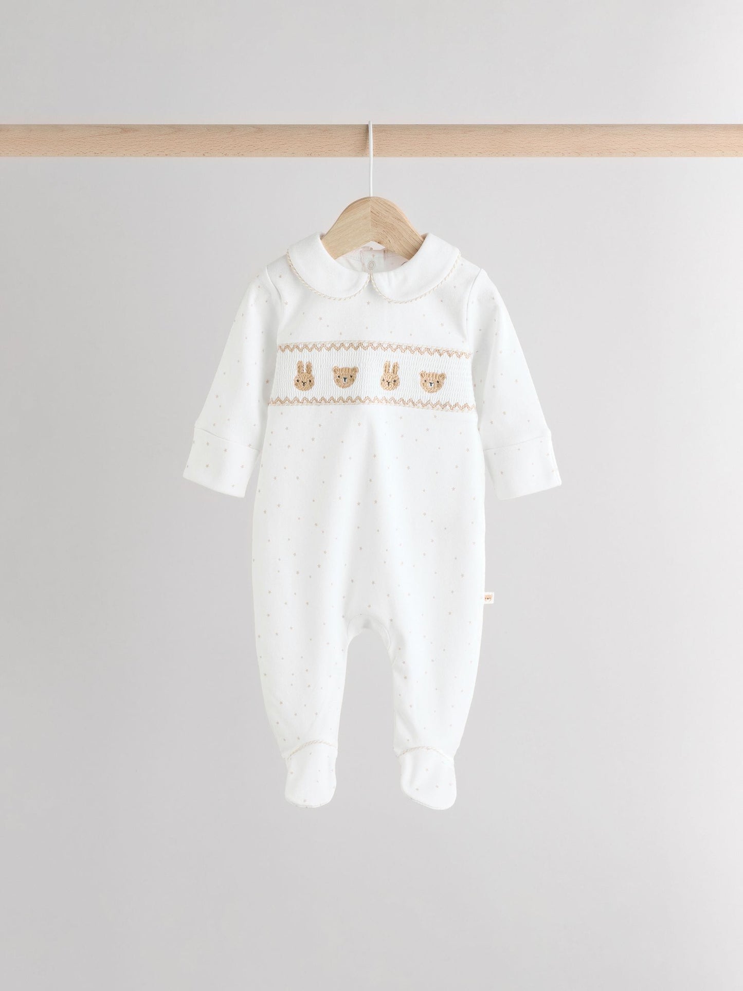 White Sleepsuits 3 Pack (0-2yrs) image 5