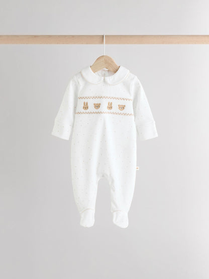 White Sleepsuits 3 Pack (0-2yrs) image 5