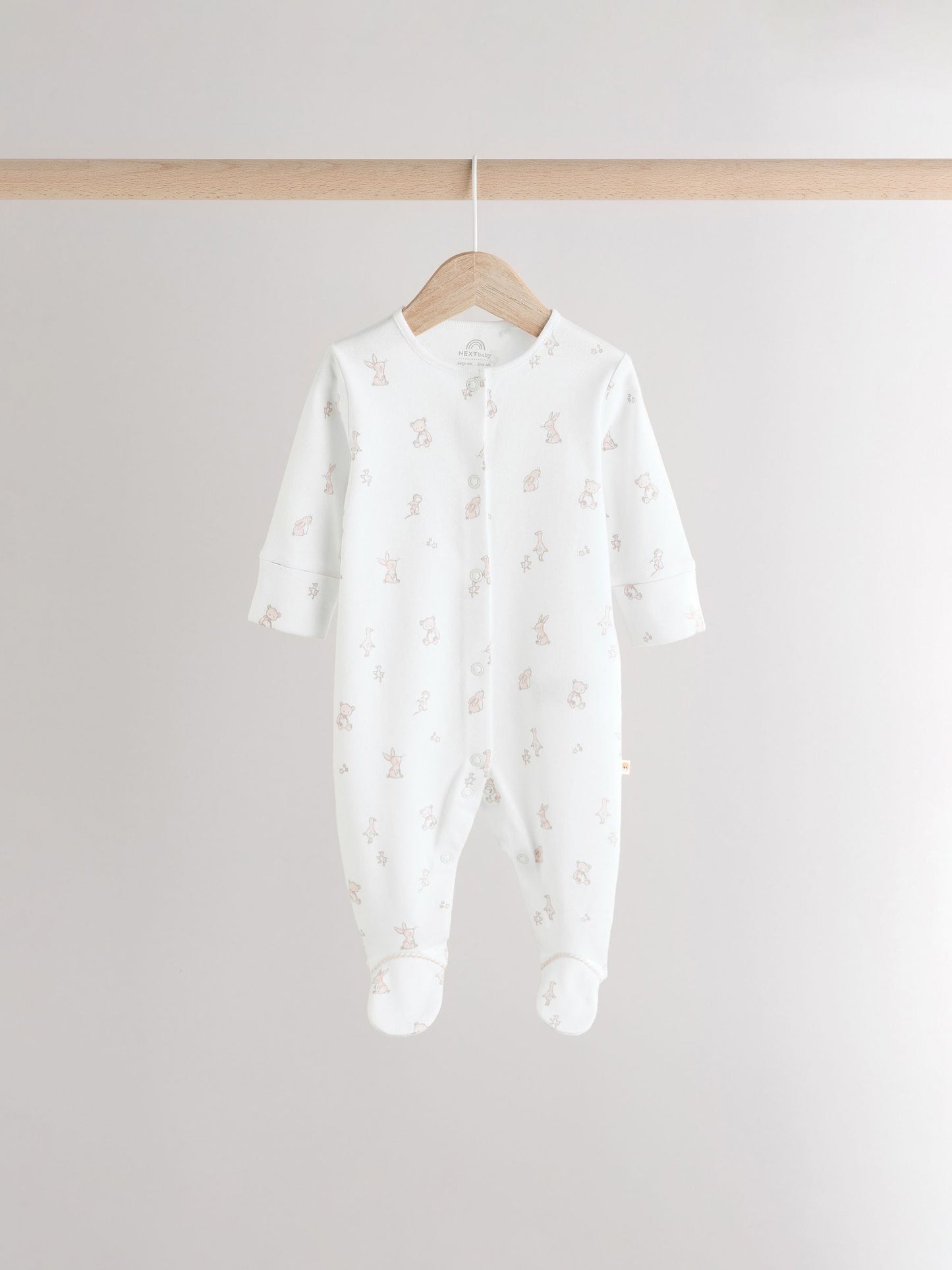 White Sleepsuits 3 Pack (0-2yrs) image 6