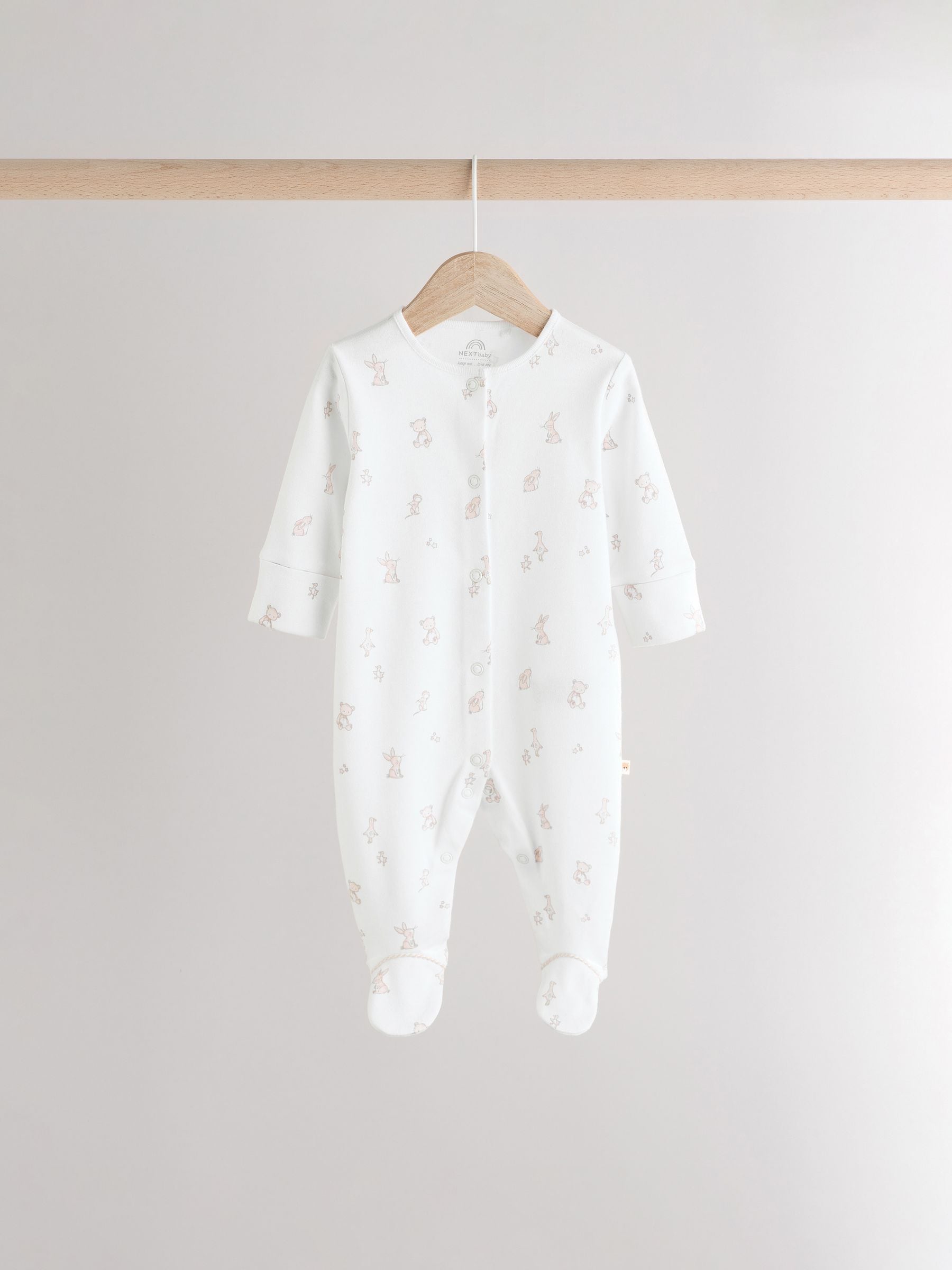 White Sleepsuits 3 Pack (0-2yrs) image 6