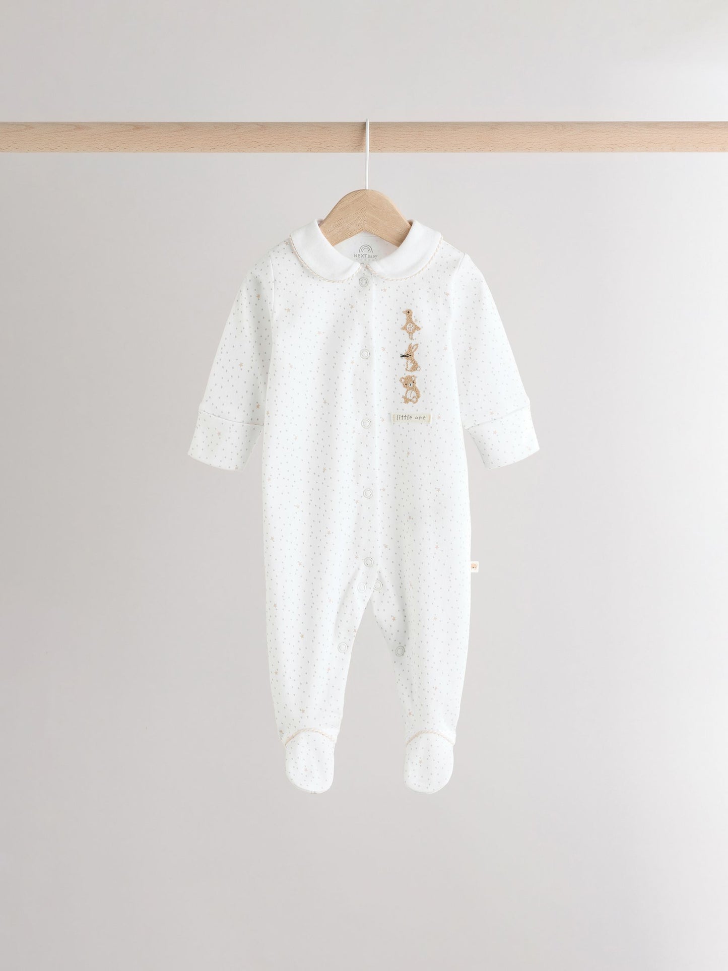 White Sleepsuits 3 Pack (0-2yrs) image 7