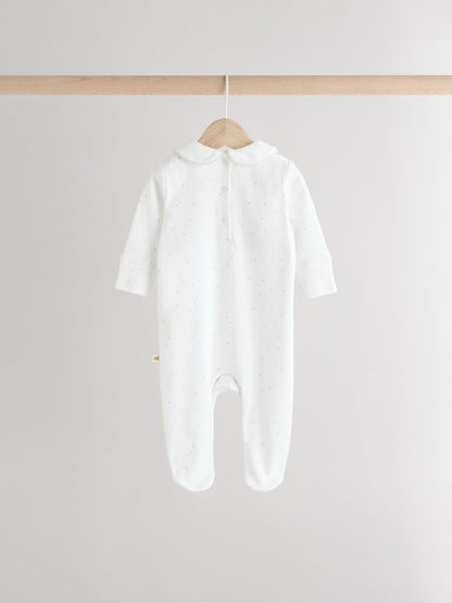 White Sleepsuits 3 Pack (0-2yrs) image 9