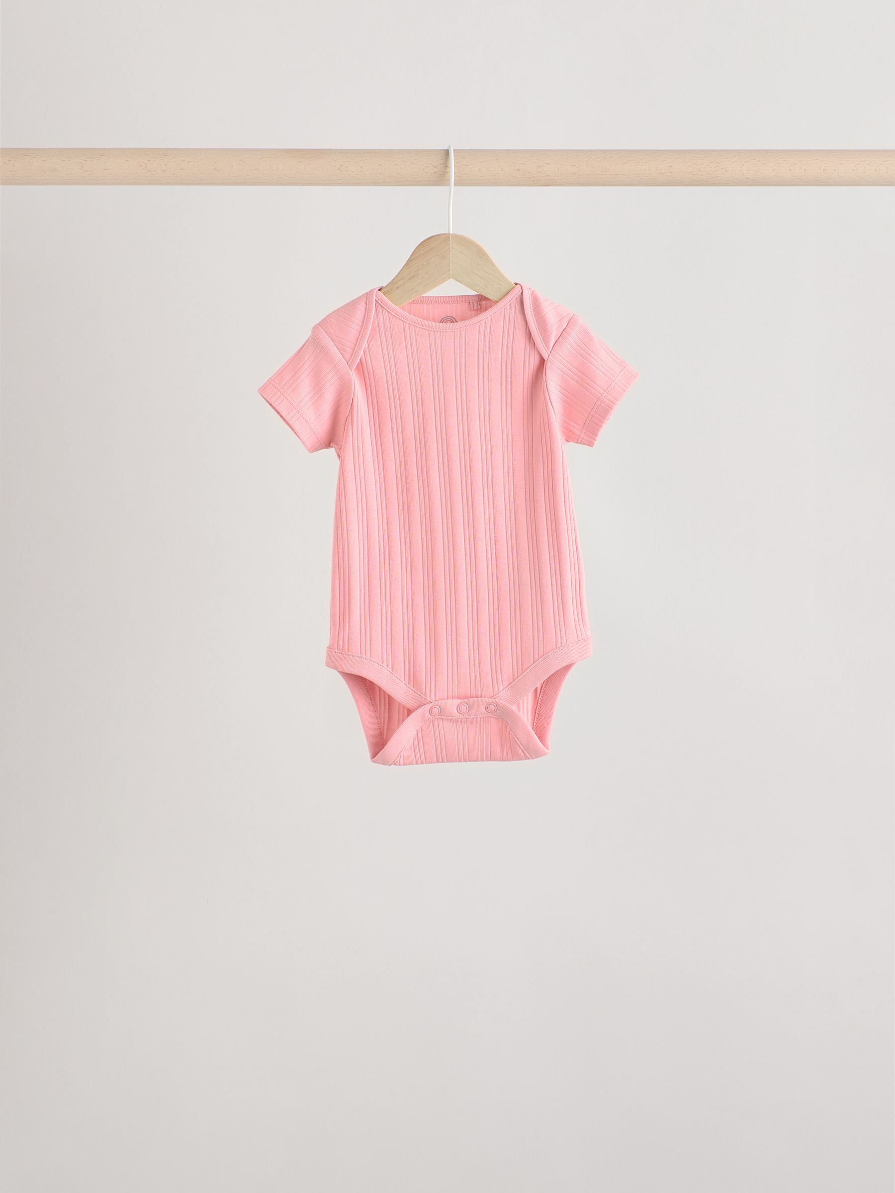 Bright Pink 5 Pack Short Sleeve Baby Bodysuits image 8