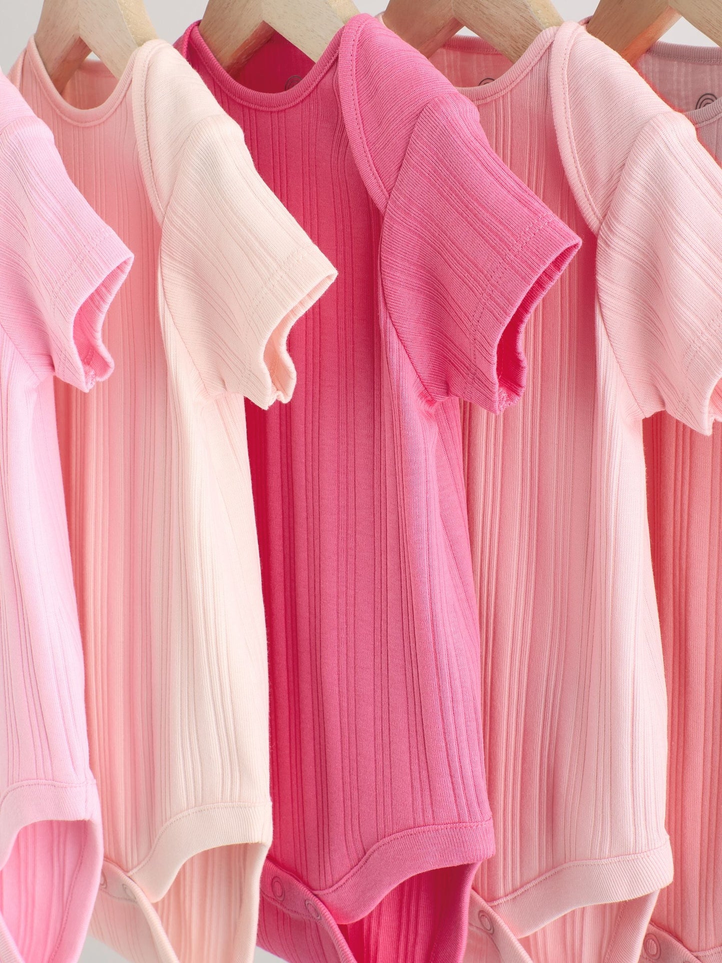 Bright Pink 5 Pack Short Sleeve Baby Bodysuits image 9