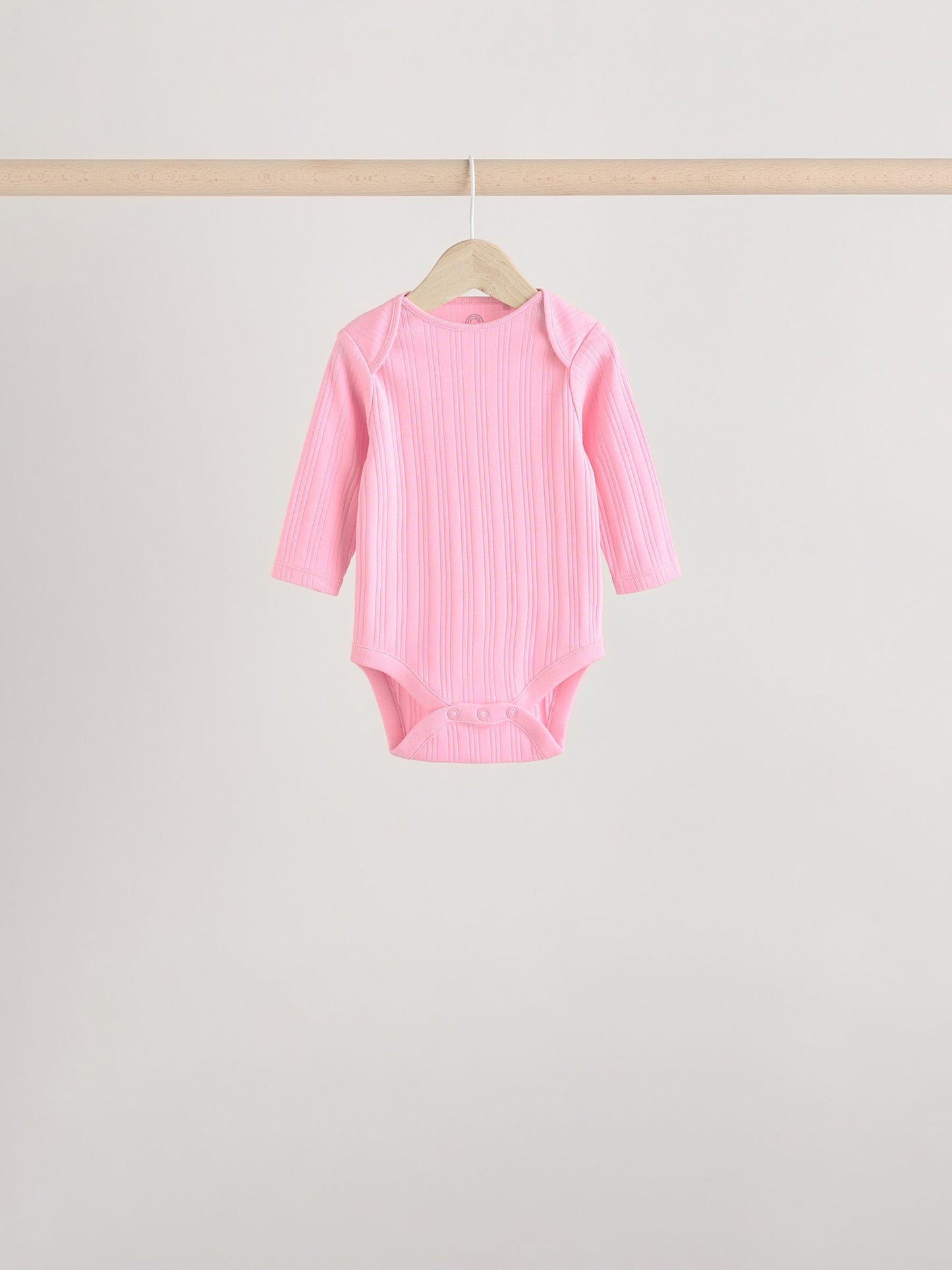 Bright Pink 5 Pack Long Sleeve Baby Bodysuits image 3