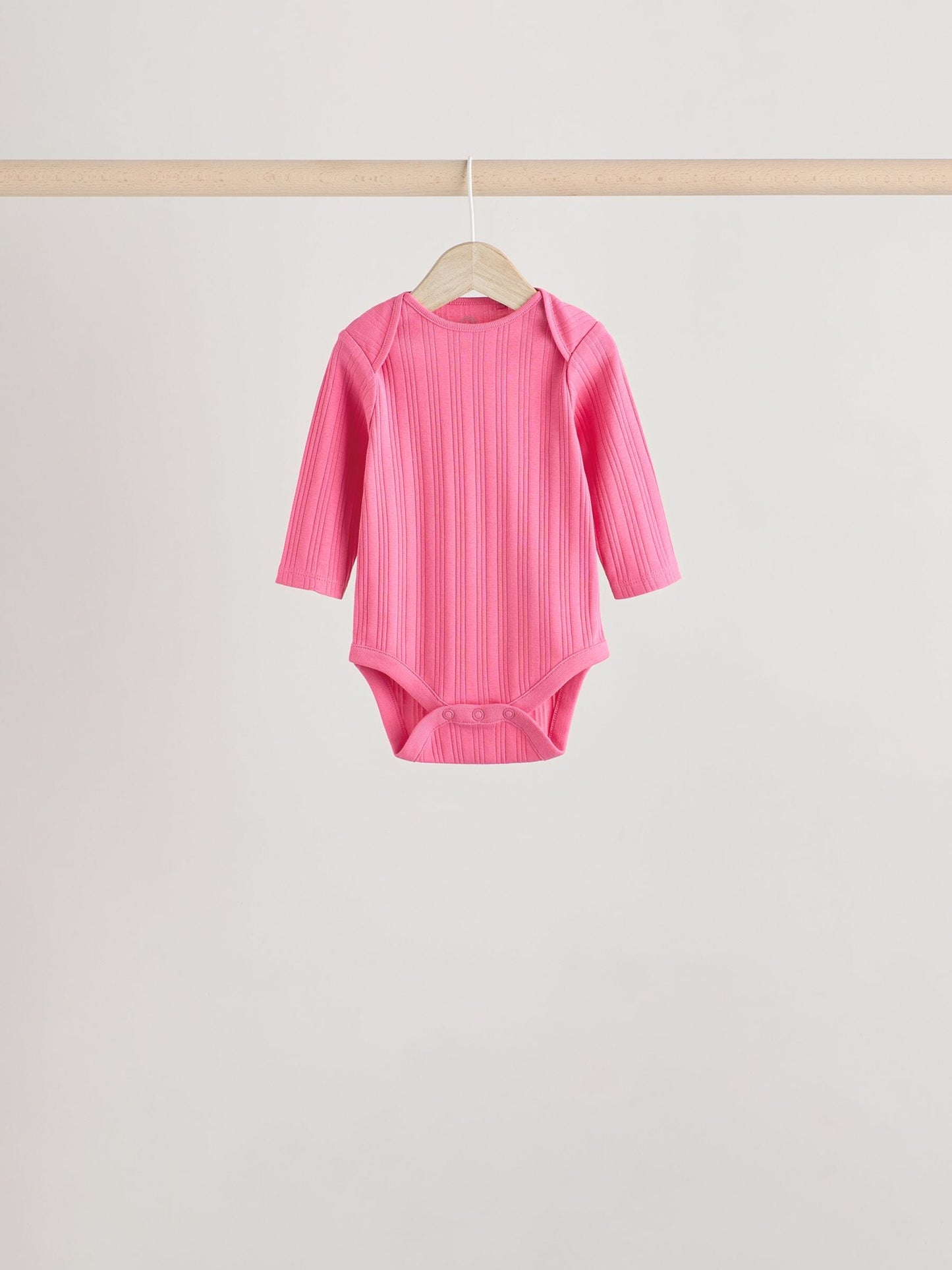 Bright Pink 5 Pack Long Sleeve Baby Bodysuits image 6