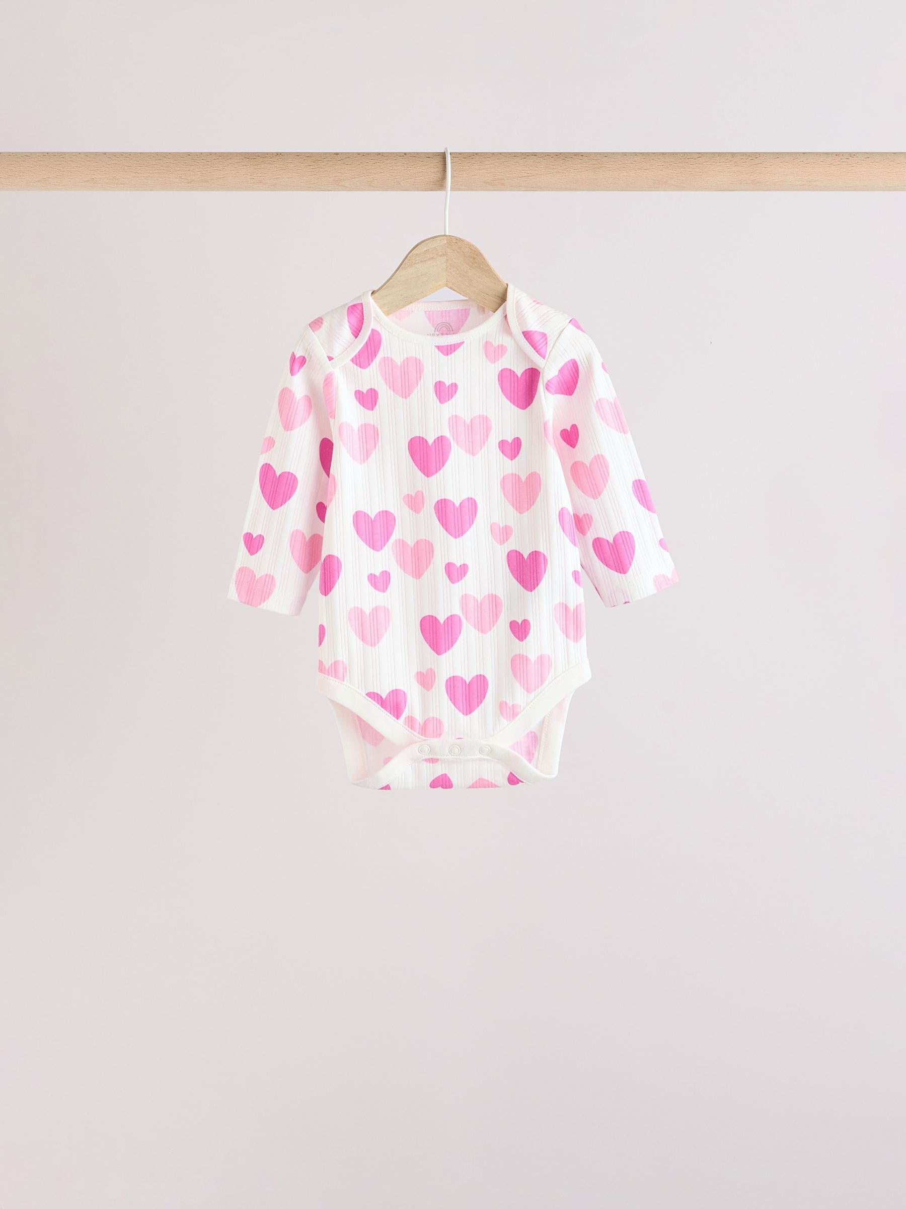 Pink Star 5 Pack Long Sleeve Baby Bodysuits image 3