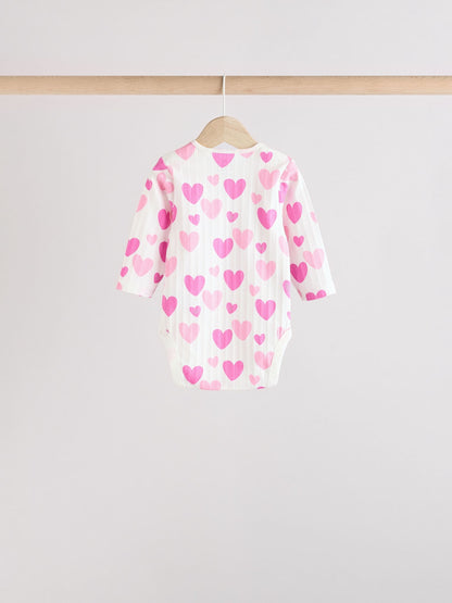Pink Star 5 Pack Long Sleeve Baby Bodysuits image 4