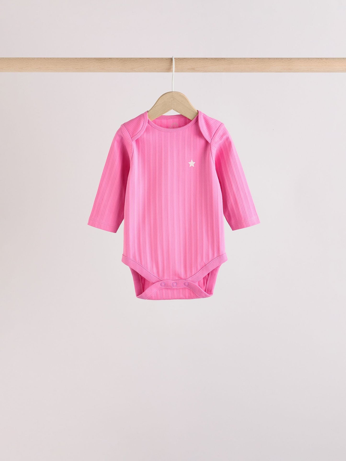 Pink Star 5 Pack Long Sleeve Baby Bodysuits image 5