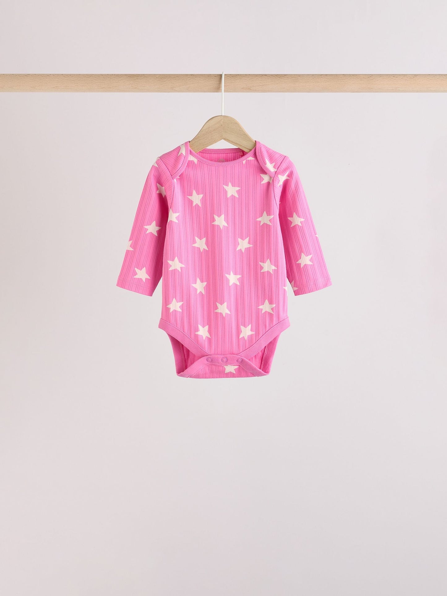 Pink Star 5 Pack Long Sleeve Baby Bodysuits image 6