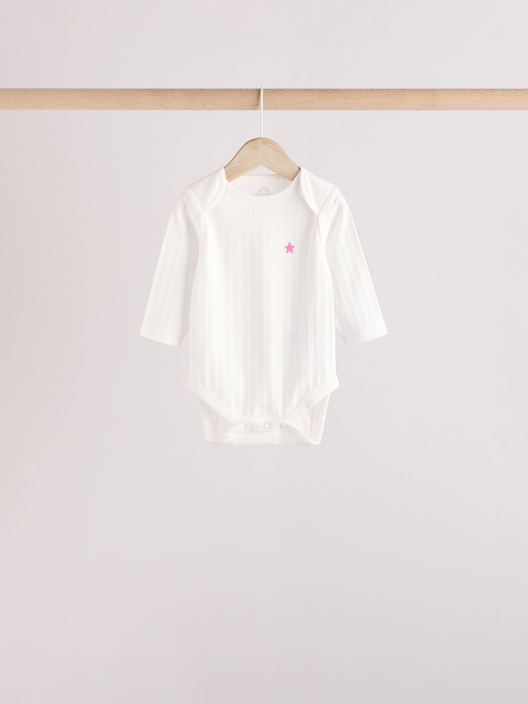 Pink Star 5 Pack Long Sleeve Baby Bodysuits image 7