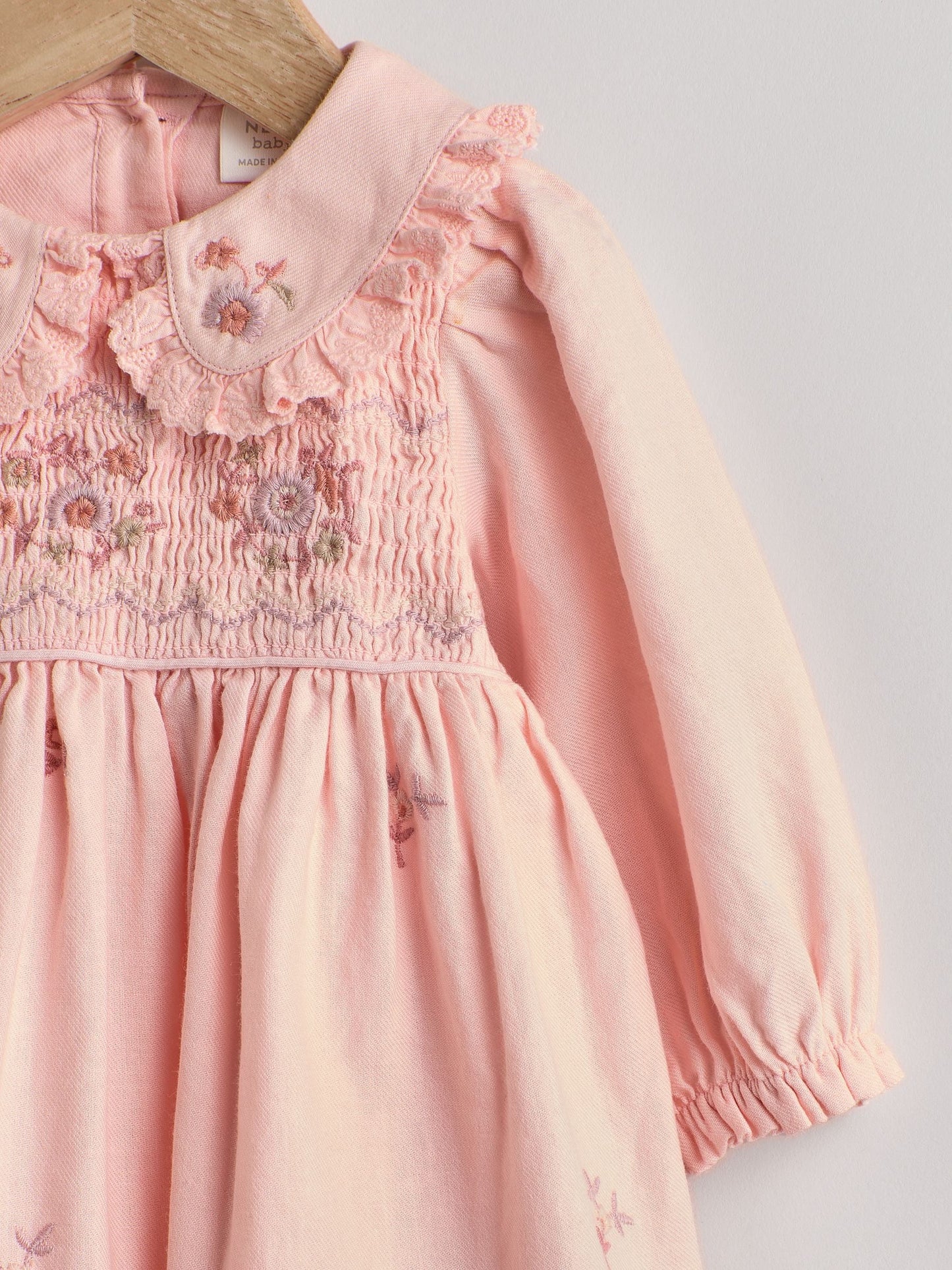Pink Baby Embroidered Dress (0mths-2yrs)