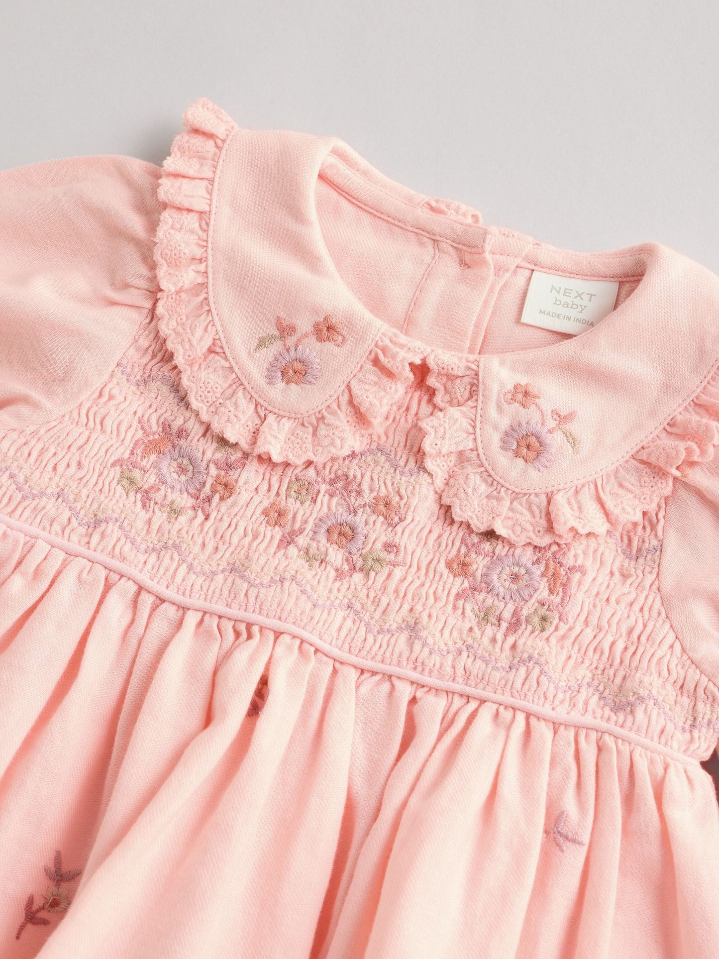 Pink Baby Embroidered Dress (0mths-2yrs)
