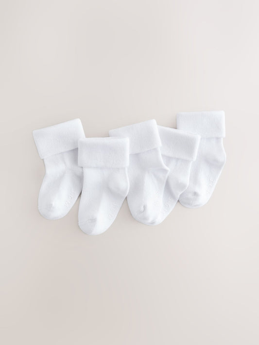 White Baby Roll Top Socks (0mths-2yrs) image 1