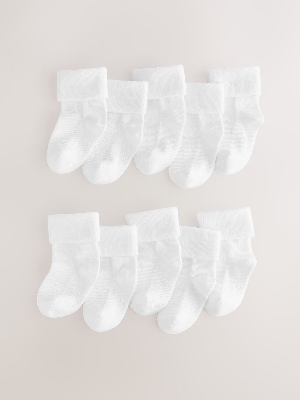 White Roll Top Baby Socks 10 Pack - image 1