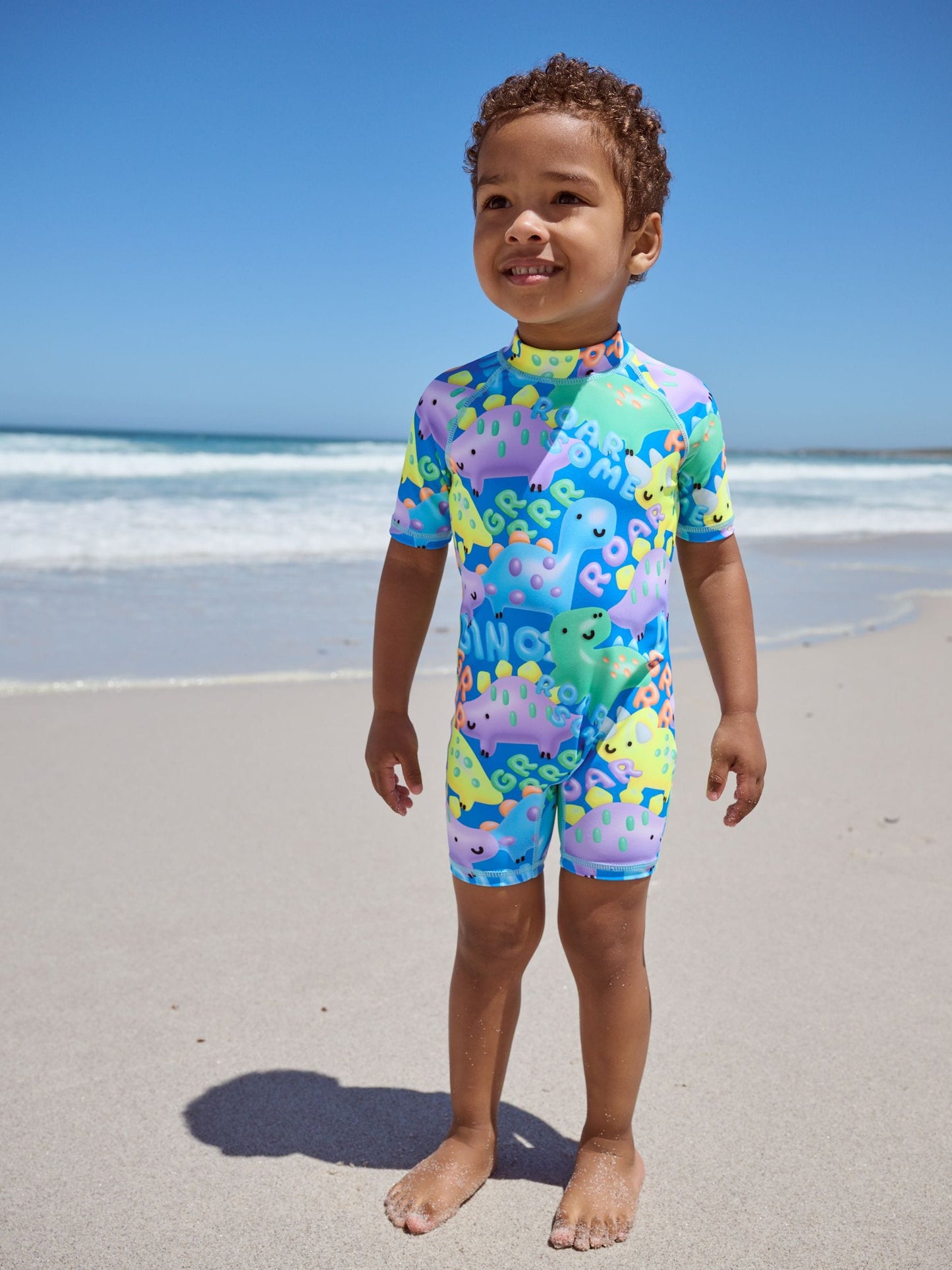 Blue Dinosaur Sunsafe All-In-One Swimsuit (3mths-7yrs)