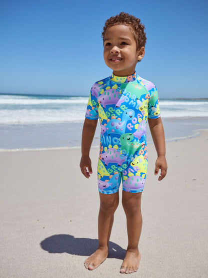 Blue Dinosaur Sunsafe All-In-One Swimsuit (3mths-7yrs)