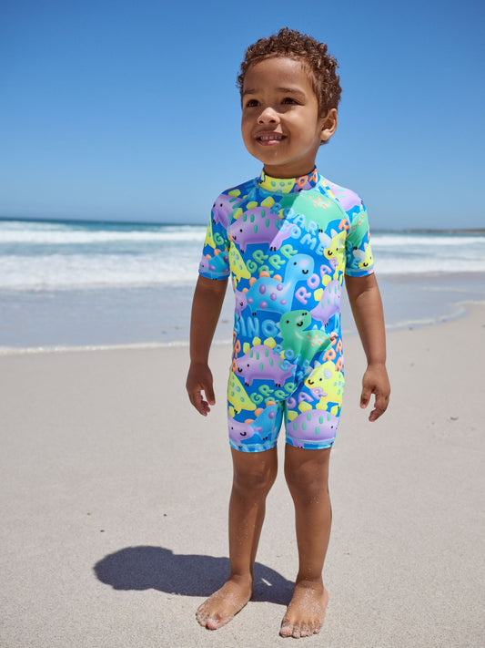 Blue Dinosaur Sunsafe All-In-One Swimsuit (3mths-7yrs)