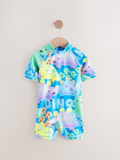 Blue Dinosaur Sunsafe All-In-One Swimsuit (3mths-7yrs)