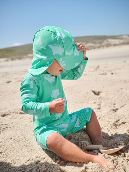 Green Sunsafe Swimsuit and Hat Set (3mths-7yrs) image 1