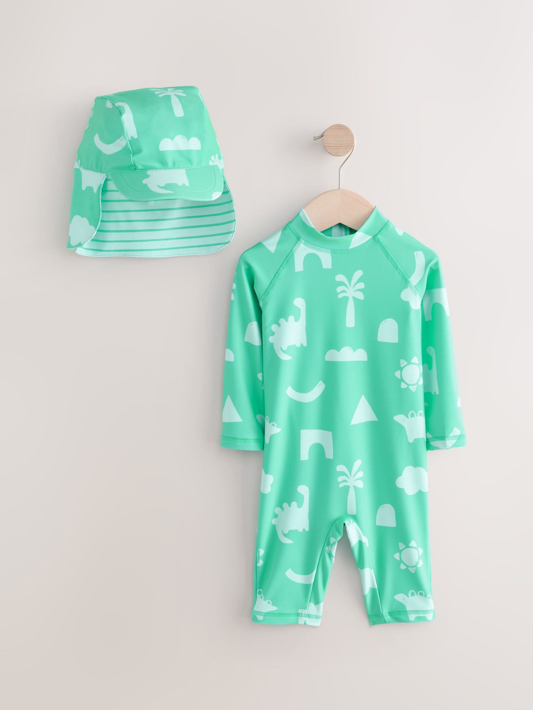 Green Sunsafe Swimsuit and Hat Set (3mths-7yrs) image 6