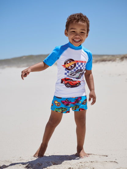 Hot Wheels Rash Vest and Swim Shorts Set (3mths-7yrs) image 3
