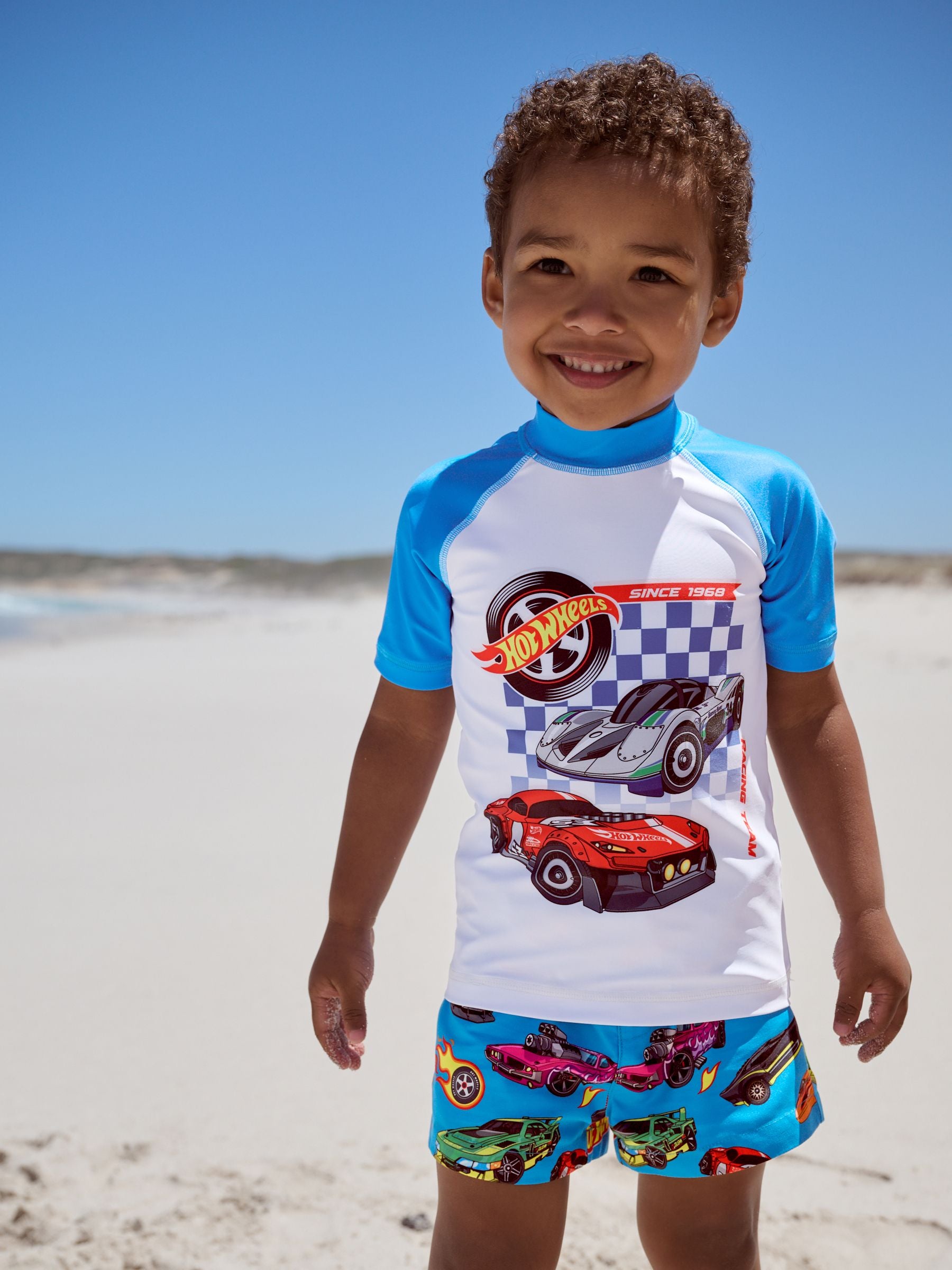Hot Wheels Rash Vest and Swim Shorts Set (3mths-7yrs) image 1
