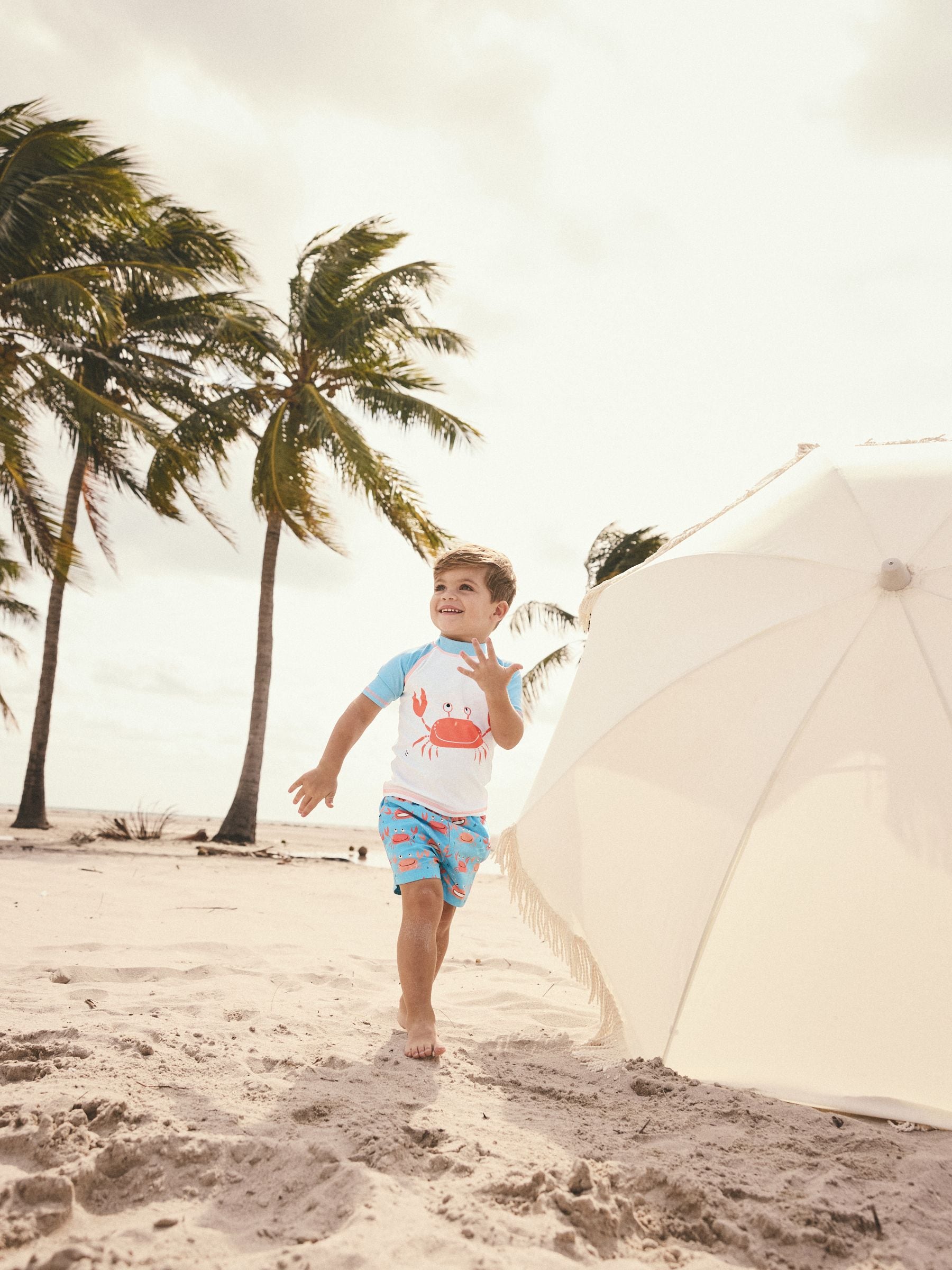 Blue White Crab Rash Vest and Shorts Set (3mths-7yrs) image 6