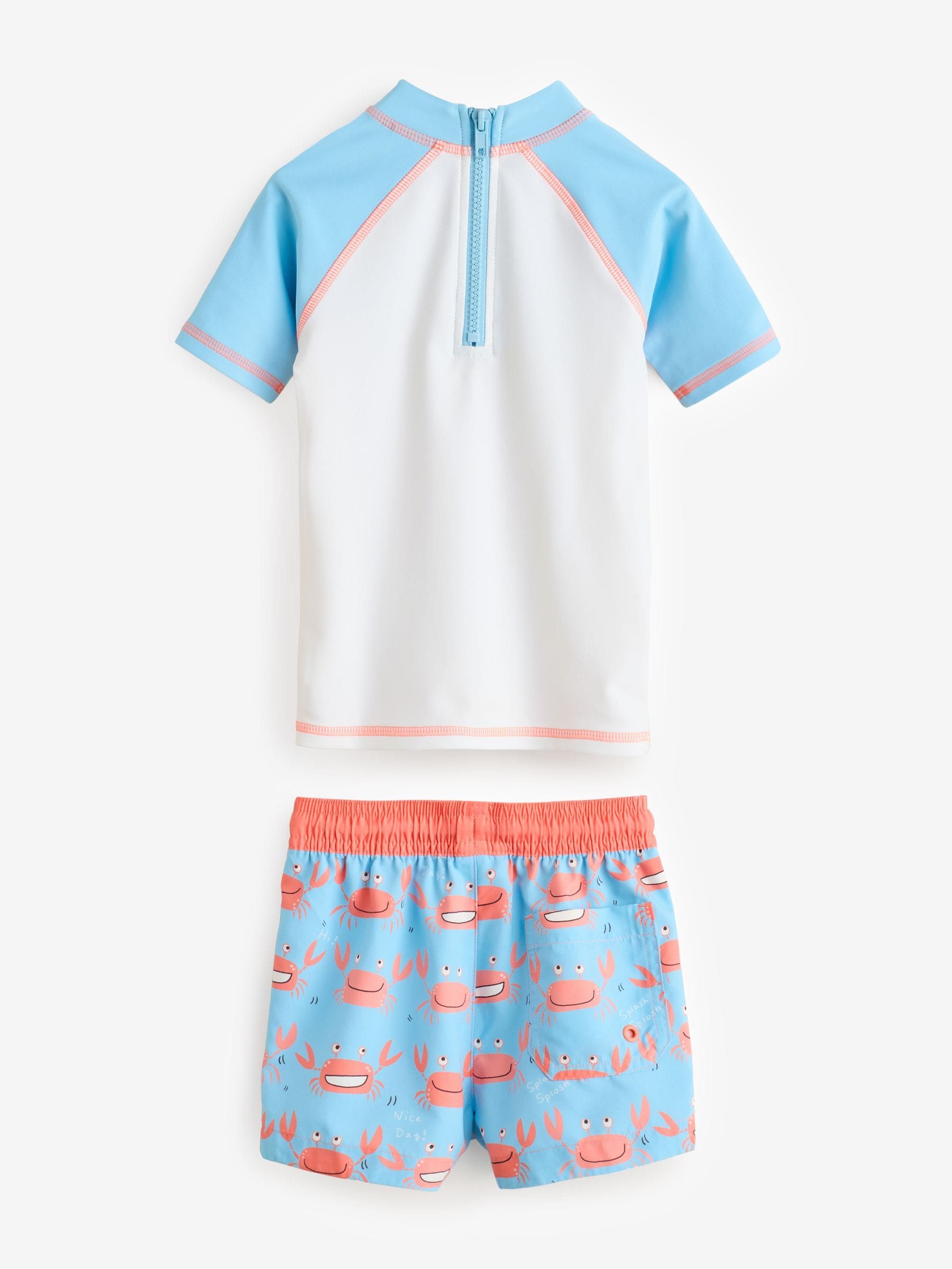 Blue White Crab Rash Vest and Shorts Set (3mths-7yrs) image 8