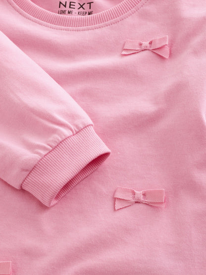 Pink Bow Applique Long Sleeve Top (3mths-7yrs) - image 3