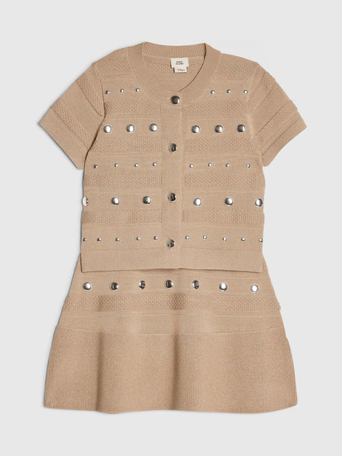 Dsiney Kidz - River Island Brown Studded Top & Skirt Set image 1