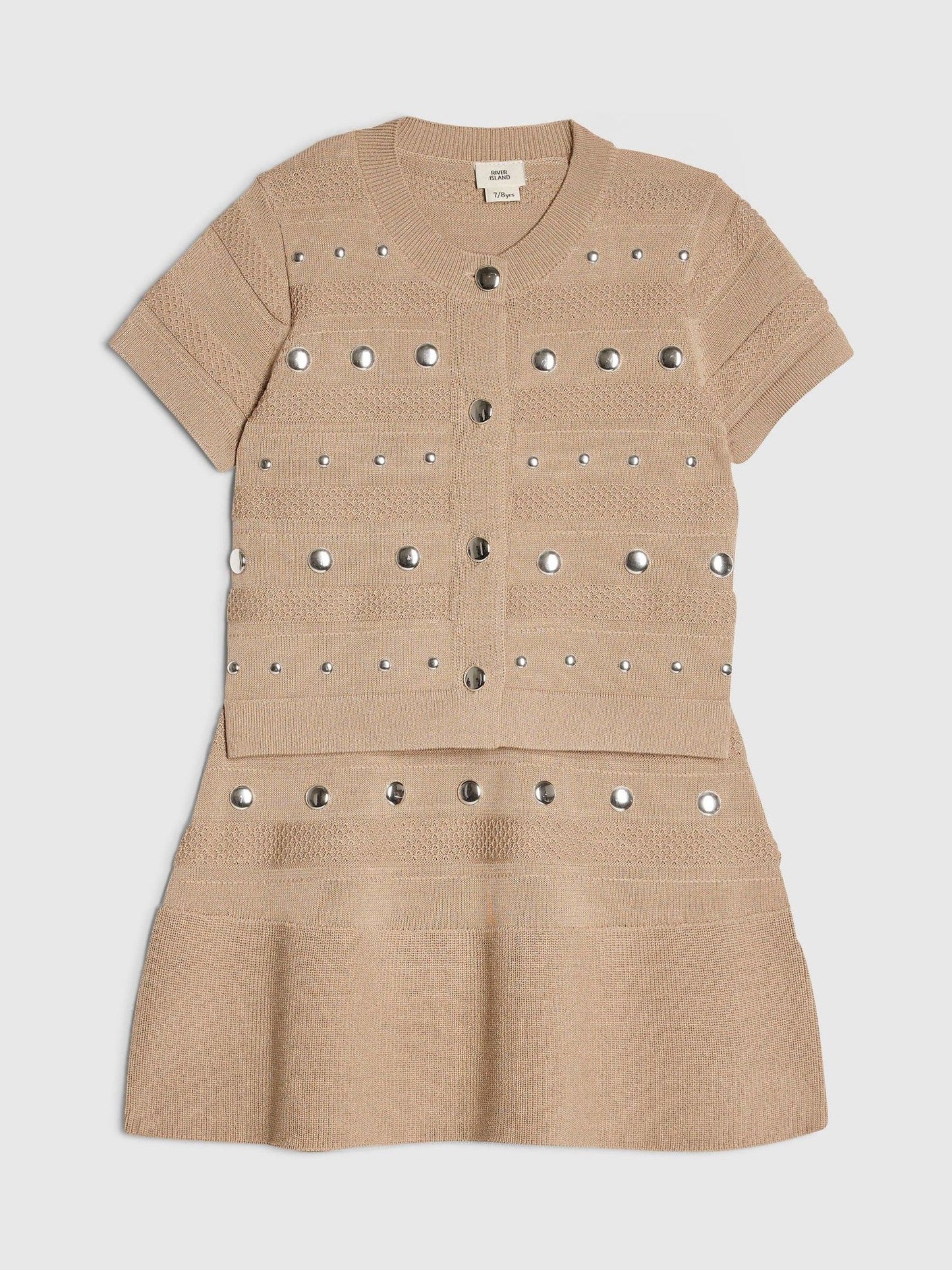 Dsiney Kidz - River Island Brown Studded Top & Skirt Set image 1