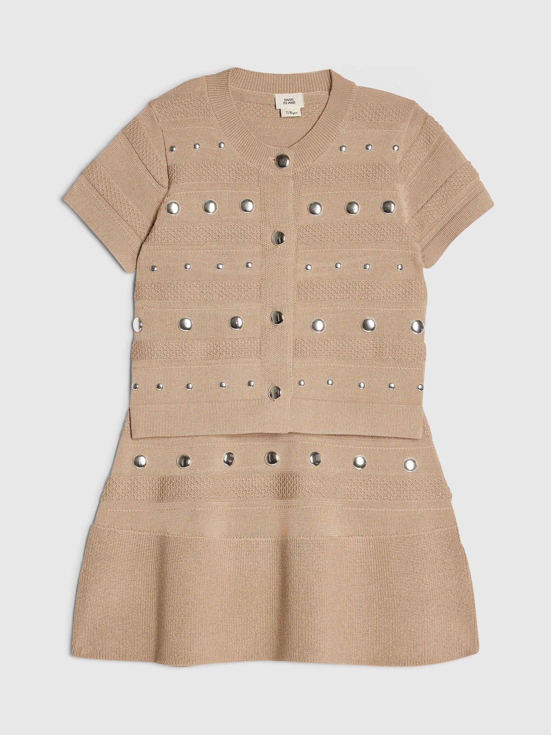 Dsiney Kidz - River Island Brown Studded Top & Skirt Set image 1