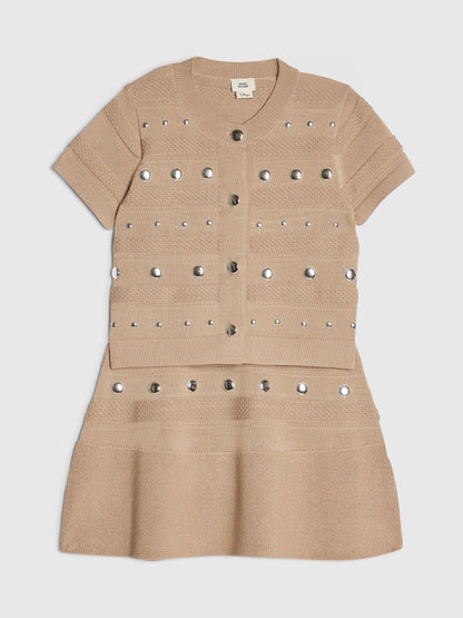 Dsiney Kidz - River Island Brown Studded Top & Skirt Set image 1