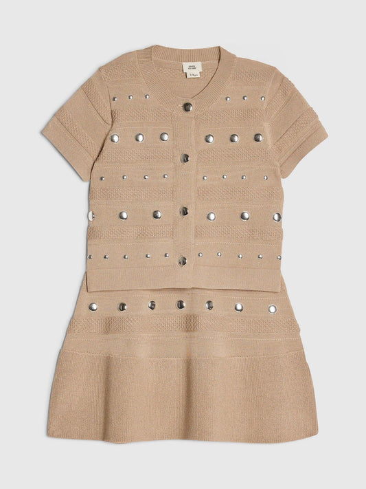Dsiney Kidz - River Island Brown Studded Top & Skirt Set image 1