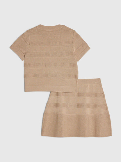 Dsiney Kidz - River Island Brown Studded Top & Skirt Set image 3