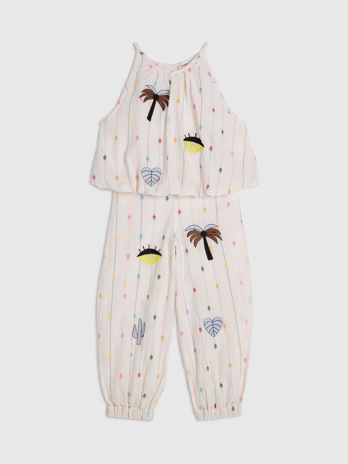 Dsiney Kidz - River Island Cream Stripe Halter Neck Top & Hareem Set image 3
