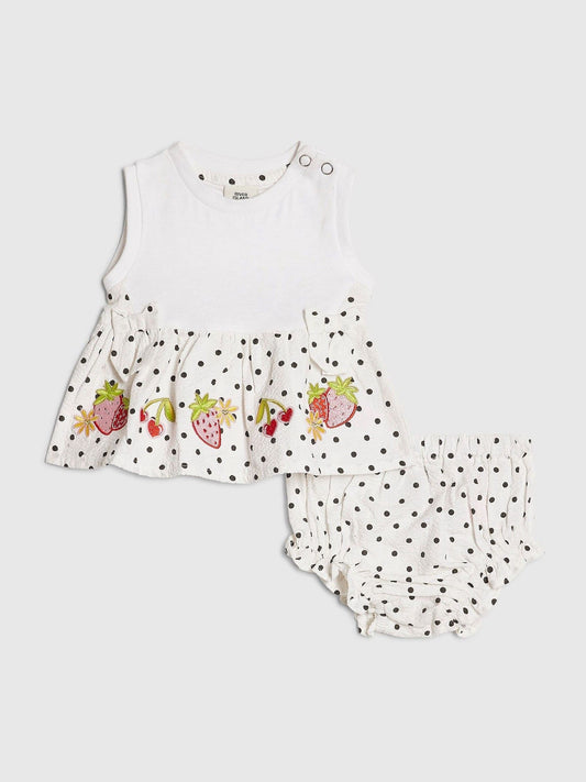 Dsiney Kidz - River Island White Bloomer Polka Dot Top & Short Set image 2