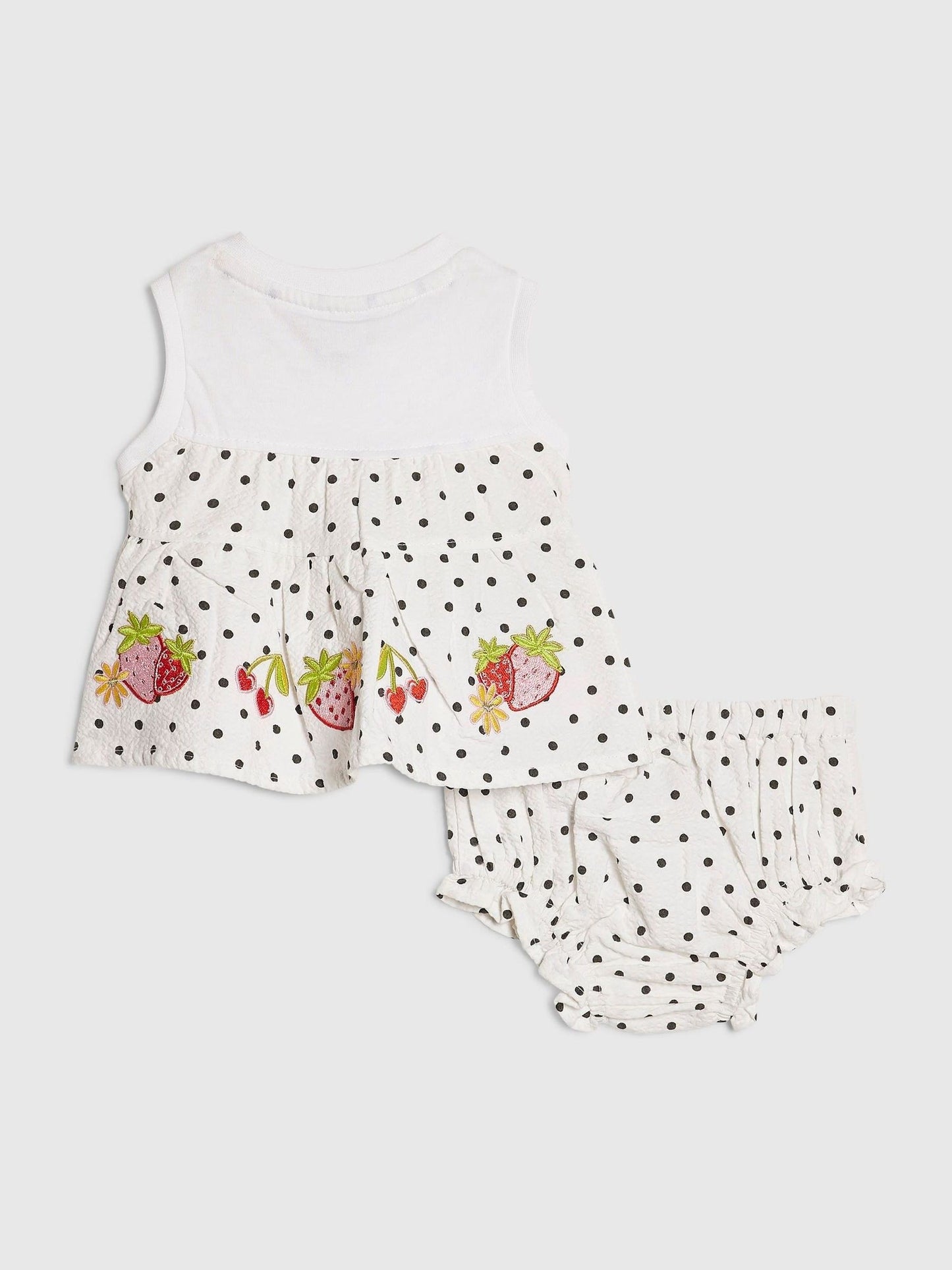 River Island White Bloomer Polka Dot Top & Short Set image 3