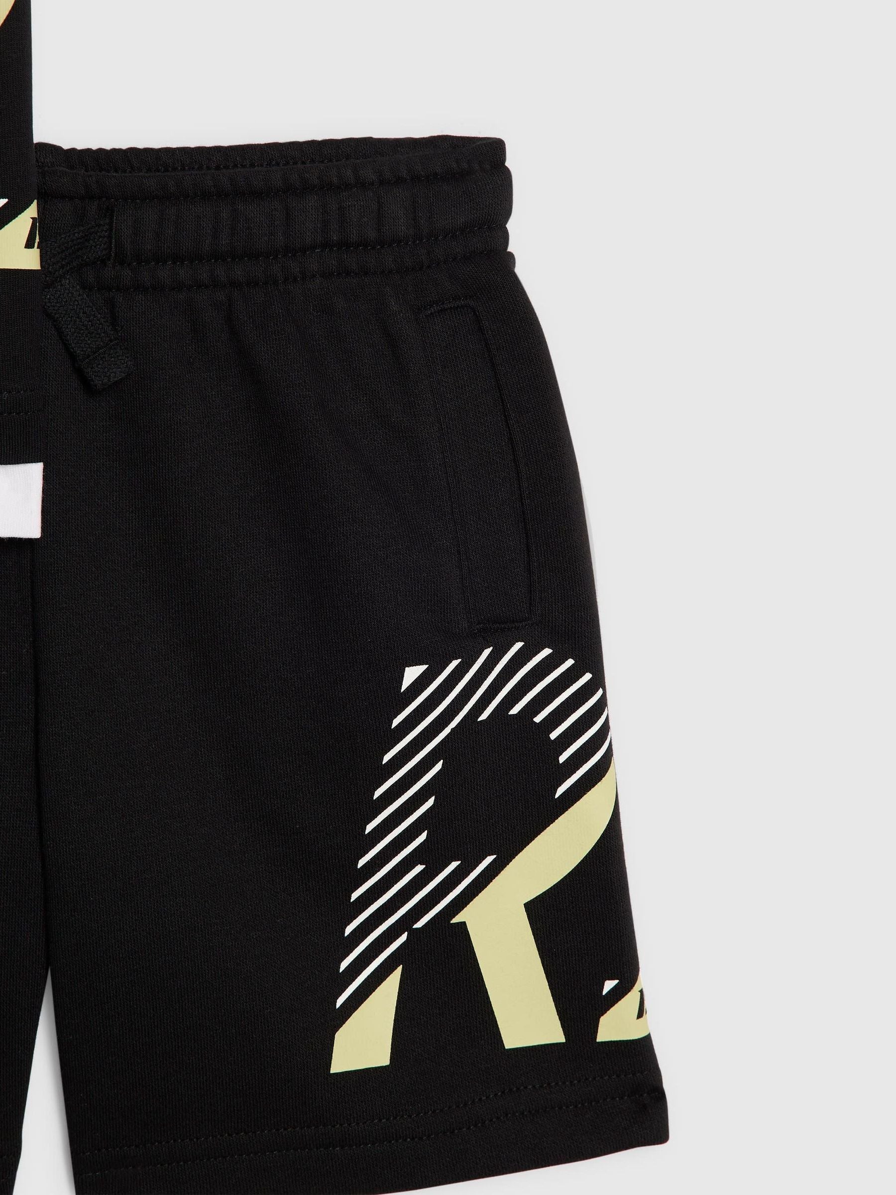 Dsiney Kidz - River Island Black River Athelesuire T-Shirt & Short Set image 5