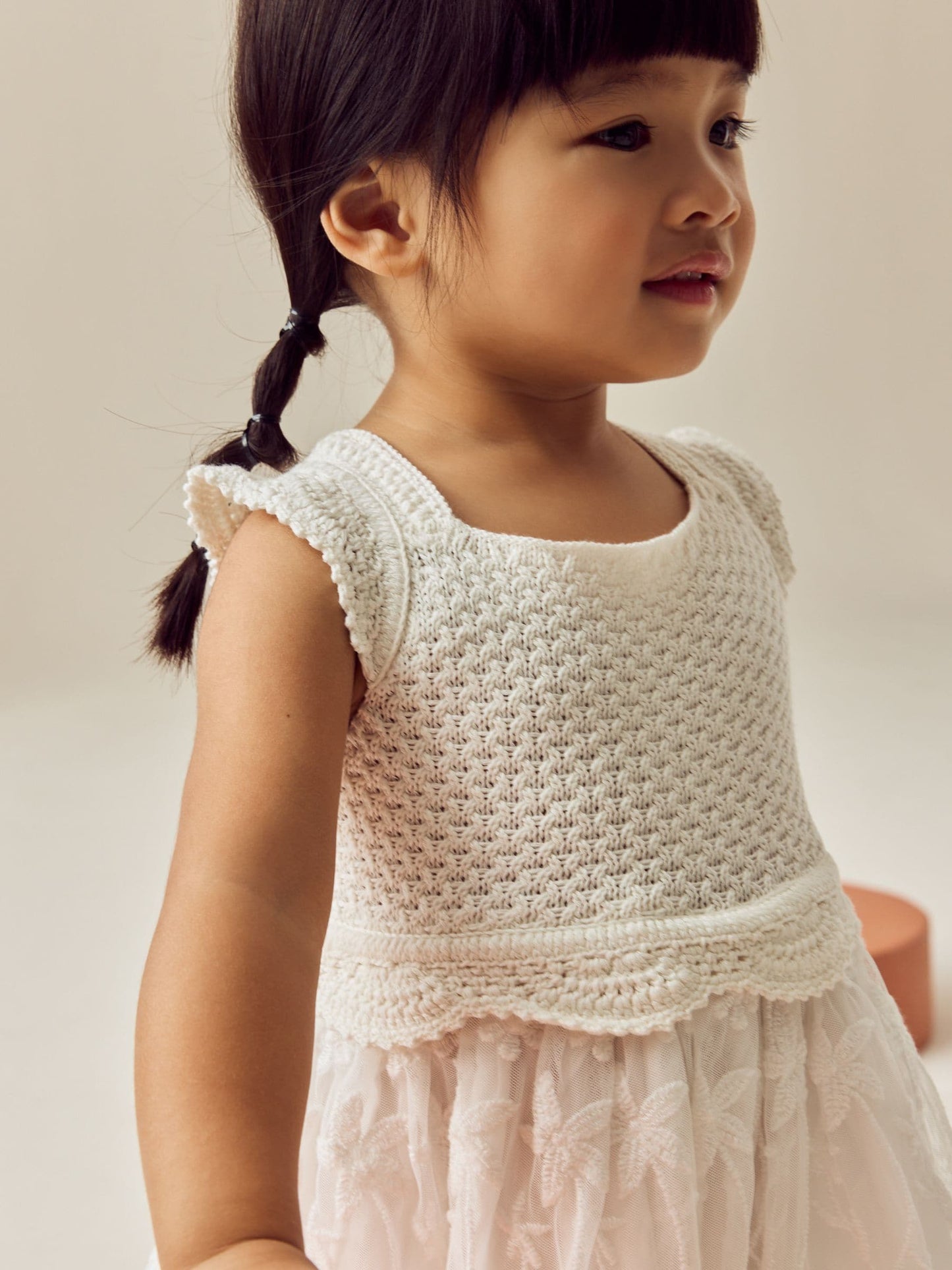 Ecru White Occasion Knit Dress (3mths-10yrs) image 3