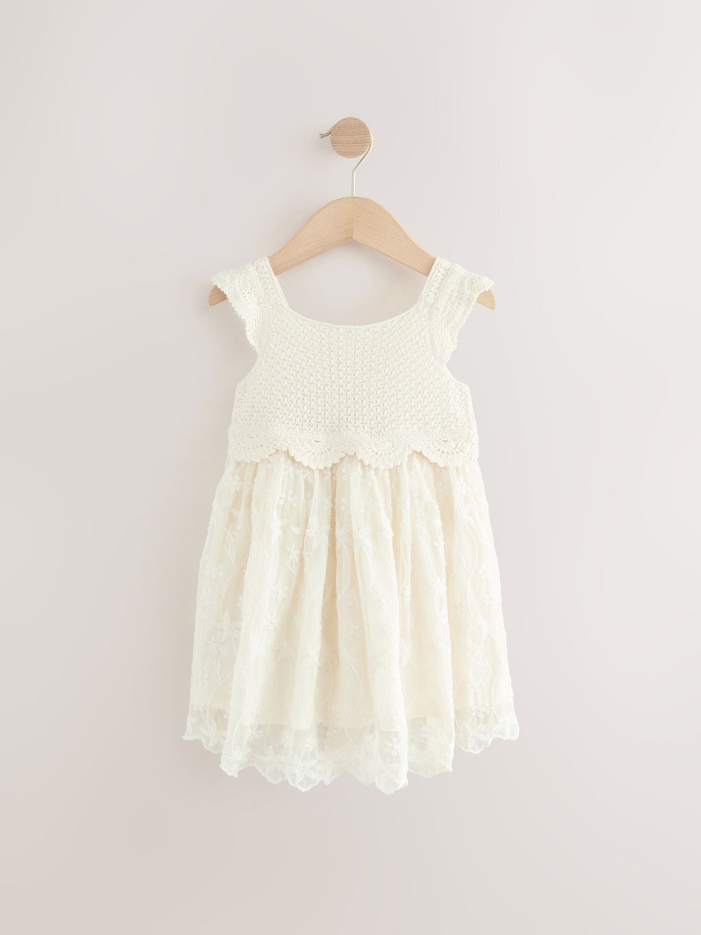 Ecru White Occasion Knit Dress (3mths-10yrs) image 5